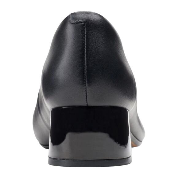 Clarks Women's Marilyn Sara Leather Low Block Heel Pumps Black Size 8 - Picture 3 of 5